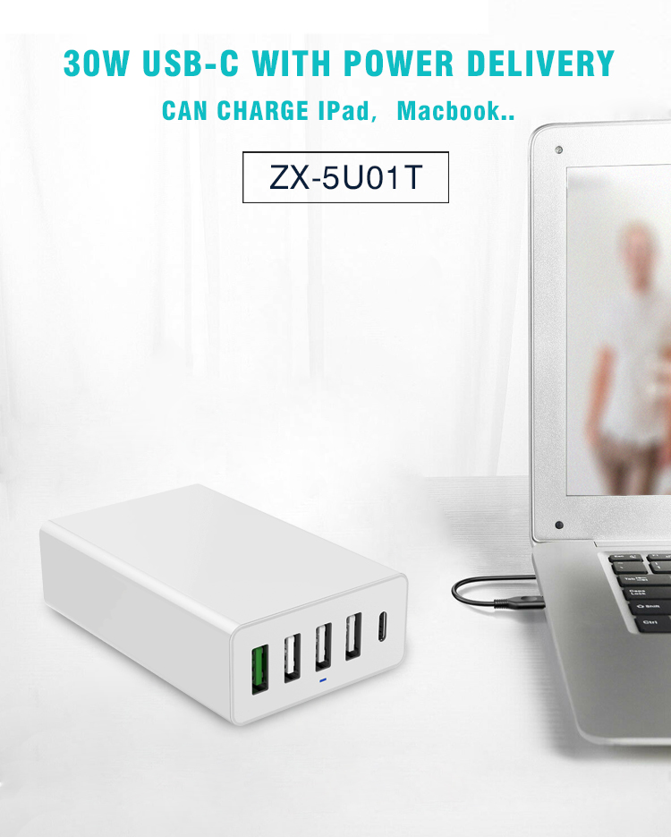 Smart Phone Charger 60w 5 ports