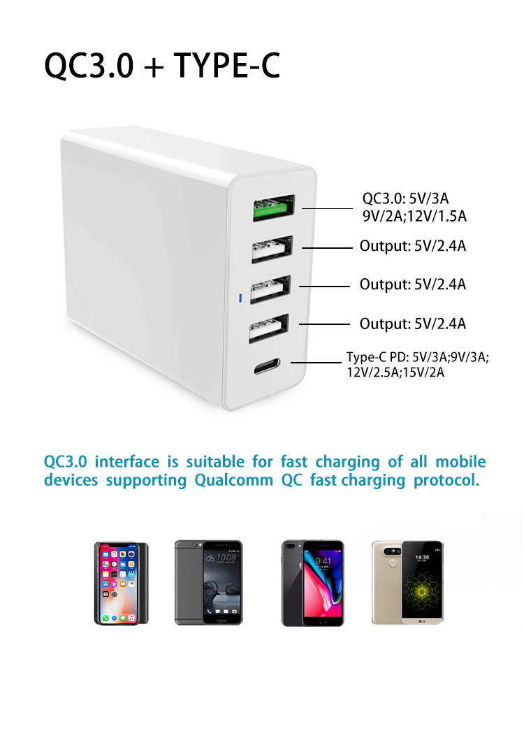 Desktop Charger Pd3.0 30W with qc3.0 18w