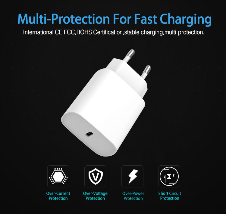 20W  PD Fast Charger USB-C Power Adapter For Apple iPhone 12 iPad 2020
