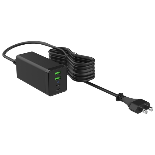 Zonsan Private tooling 100W GaN Fast Charger 100W PD 18W QC3.0 Quick Charge 2C2A 4 ports Mobile Phone charger Black US version