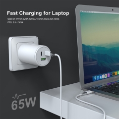 GaN 65W USB C Charger 3 Port Wall Charger Fast PD GaN Charger for iPhone 13 series/SE/11/XR/XS, Samsung S22+/S22, MacBook , iPad, Laptops