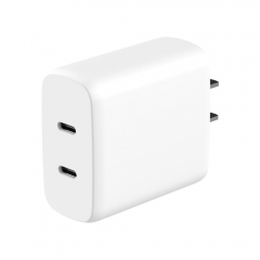 Dual USB-C 50W (PD 20W+30W) Fast Wall Charger EU US KR UK Black White