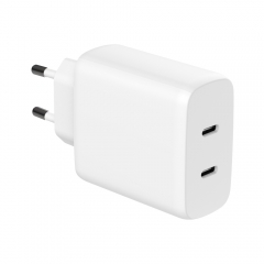 Dual USB-C 50W (PD 20W+30W) Fast Wall Charger EU US KR UK Black White