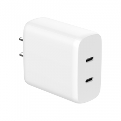 Dual USB-C 50W (PD 20W+30W) Fast Wall Charger EU US KR UK Black White