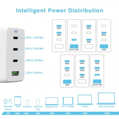 ZONSAN GaN Tech 4 Ports 100W USB C PD USB-A QC3.0 PPS GaN Charger for MacBook Laptop