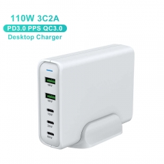 ZONSAN KC Certified 110W 5-Port USB C Charger, Power Delivery Quick Charger Station with 3 ports Type C PD Fast Charger