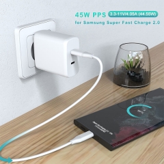 ZONSAN 45W Dual USB C Charger Fast PD Charger for iPhone,Samsung EU/US/KR/UK/EU Plug