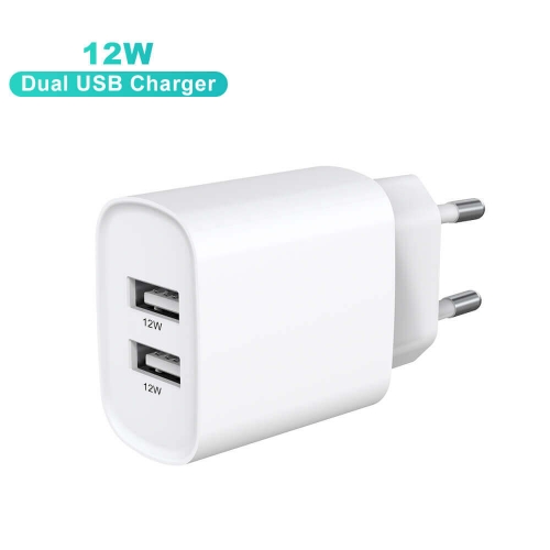 ZONSAN USB Travel Charger, Dual Port 12W Wall Charger With US Plug, Power Port Mini