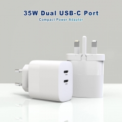 ZONSAN 2 Usb Type C Fast Pd Wall 35W Dual Usb-c Charger for iphone 14 Apple