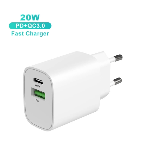 ZONSAN 20W usb-c PD fast charging dual ports wall charger KR plug white black