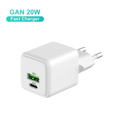 GaN 20W 1C1A PD3.0 20W QC3.0 18W Charger | ZX-2U67T