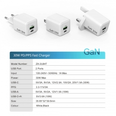 30W 2 -Port 1C1A GaN 30W Charger