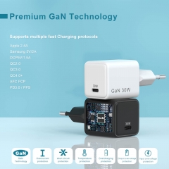 30W PD/PPS 1-Port GaN Charger for iPhone Samsung