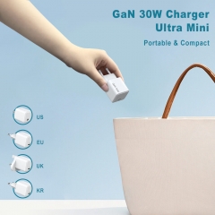 30W PD/PPS 1-Port GaN Charger for iPhone Samsung