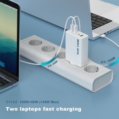 US UK KR EU Plug 4 Port USB Type C PD QC Fast Quick Charging 150W GaN Charger