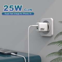 Mobile Phone Dual USB C 25W Wall Fast Charging 25W PD Charger For Iphone 11 12 13 14 15 16Plus Pro Max