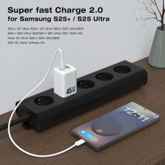 45w usb c Charger AVS PD3.0 PPS QC Mobile Phone Universal Fast Charhing Portable 45w PD Wall Charger Type c | ZX-2U98T