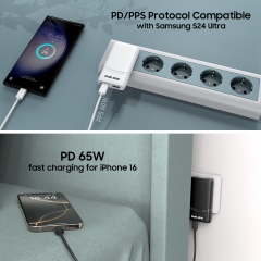 GRS 65W USB Charger Convertibel US EU UK KR Plug 60W Fast Charger Power Adapter 27W 65W Type C GaN Wall Charger