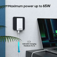 Convertibel Plug 65W Ultra Slim Charger 65W CE RoHs KC BSCI GRS Double Type C 65W Fast Charging Adapter 65W GaN Wall Charger