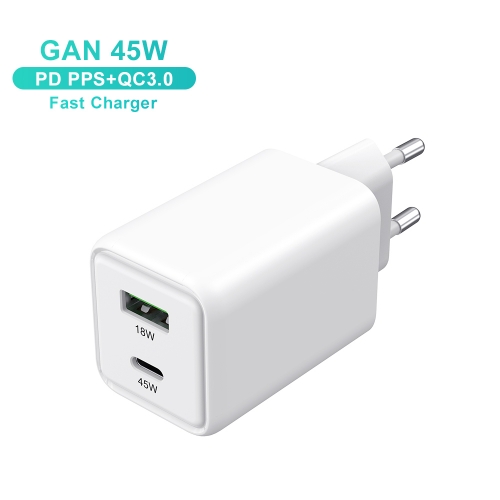 45w usb c Charger AVS PD3.0 PPS QC Mobile Phone Universal Fast Charhing Portable 45w PD Wall Charger Type c | ZX-2U98T