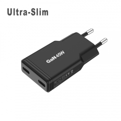 KC 45W Gan Charger Type C 2 Ports Fast Charging Smartphone 45w Wall Charger PD | ZX-2U120T