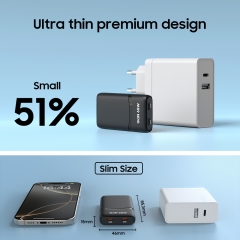 Convertibel Plug 65W Ultra Slim Charger 65W CE RoHs KC BSCI GRS Double Type C 65W Fast Charging Adapter 65W GaN Wall Charger