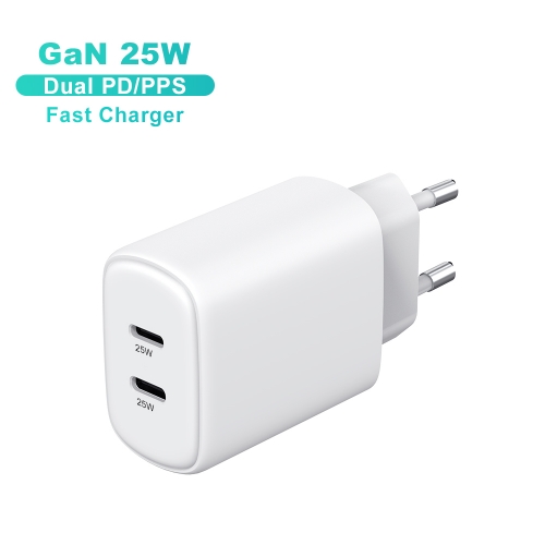 Mobile Phone Dual USB C 25W Wall Fast Charging 25W PD Charger For Iphone 11 12 13 14 15 16Plus Pro Max