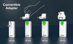 GRS 65W USB Charger Convertibel US EU UK KR Plug 60W Fast Charger Power Adapter 27W 65W Type C GaN Wall Charger