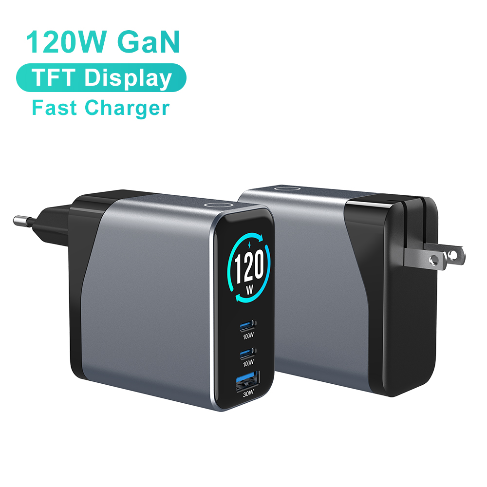 gan ページ 120W GaN Charger with Display | Multi-Port USB-C Fast Charger