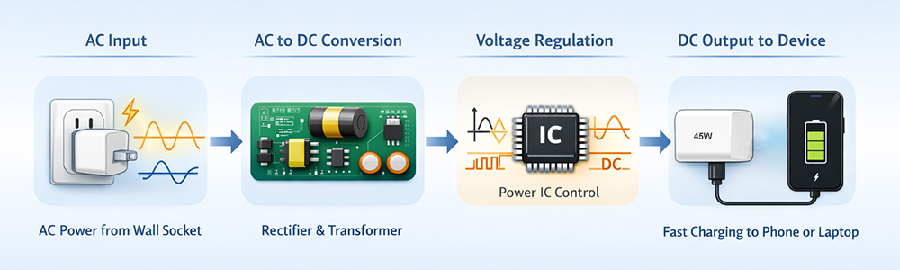 fast charger working principle step by step diagram usb c pd charger factory