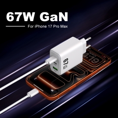 67W GaN Fast Charger Type c 3Ports 2C1A Universal Mobile Phone Wall PPS PD Charger 65w | ZX-3U41T