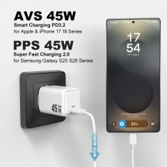Mini 45W AVS GaN USB-C Fast Charger PPS PD Wall Charger | ZX-1U88T