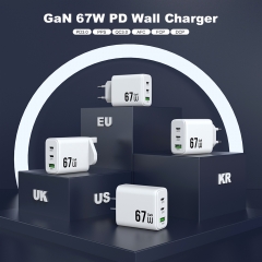 67W GaN Fast Charger Type c 3Ports 2C1A Universal Mobile Phone Wall PPS PD Charger 65w | ZX-3U41T