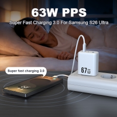 67W GaN Fast Charger Type c 3Ports 2C1A Universal Mobile Phone Wall PPS PD Charger 65w | ZX-3U41T