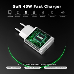 45W Gan Charger Type c PD PPS Fast Charging Mobile Phone Wall 45w Charger KC | ZX-2U116T