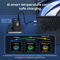 45W AVS GaN Charger with Smart Display TFT for iPhone Mobile Phone | ZX-1U93T