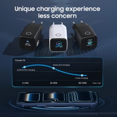 45W AVS GaN Charger with Smart Display TFT for iPhone Mobile Phone | ZX-1U93T