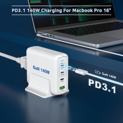 Desktop 140W GaN Charger USB-C KC CE CB ROHS PD3.1 Charging for iPhone Samsung Laptop Tablet