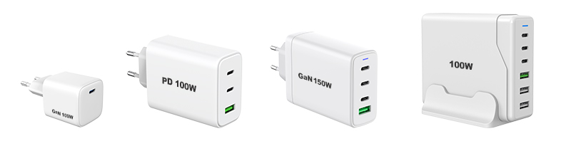 Finished 100w GaN chargers, 100w PD chargers, and 100w multi-port chargers