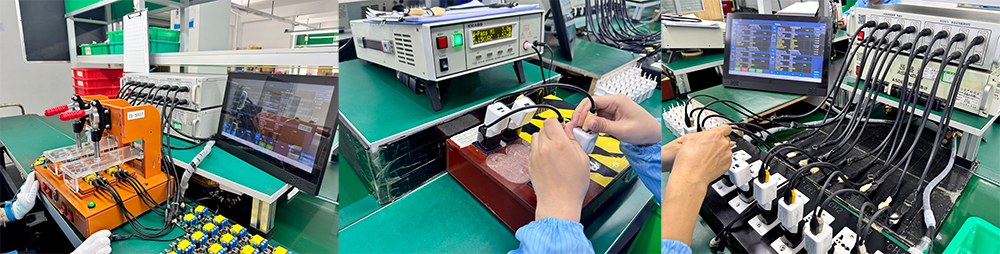 Various quality inspection stages in mobile phone charger manufacturing