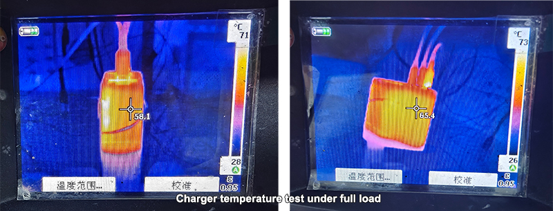 Temperature testing of PD Gan 120W and 100W chargers under full load