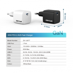 Phone Mini 65W Type c Fast Charger with PD AVS PPS for iPhone 17 18, Samsung S25 S26 | ZX-1U97T