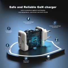 45W GaN Charger with Retractable Cable for iPhone 17 18 pro max, Samsung Series Fast Charging | ZX-2U128T