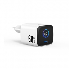 TFT Display 60W SPR AVS/DPS PD3.2 Wall GaN Charger Type c | ZX-1U106T