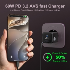 TFT Display 60W SPR AVS/DPS PD3.2 Wall GaN Charger Type c | ZX-1U106T
