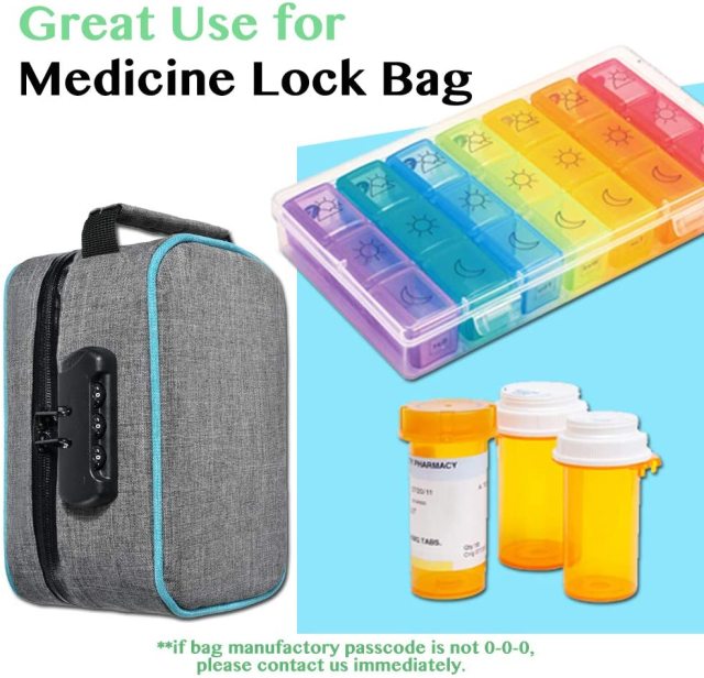 OZCHIN Smell Proof Bag with Combination Lock Stash Bag File Organizer Case  Container Medicine Lock Box Travel Odorless Storage Bag Great Gift for