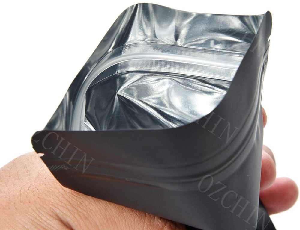 OZCHIN 100 Pack Herb Smell Proof Mylar Bag Resealable (4x6 inch)