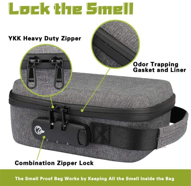 OZCHIN 2021 NEW Hard Shell Smell Proof Bag with Combination Lock Odor ...