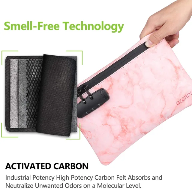 OZCHIN Smell Proof Bag Combo PU Leather Smell Proof Stash Container