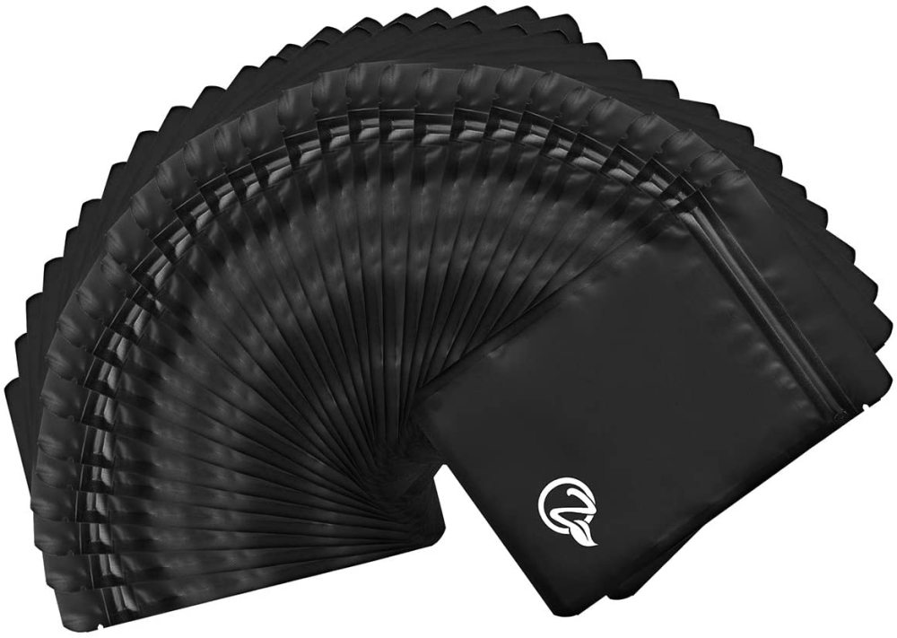 OZCHIN 100 Pack Herb Smell Proof Mylar Bag Resealable (4x6 inch)